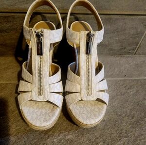 Michael Kors white wedge sandals size 8